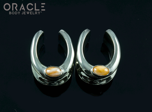 1/2" (12.5mm) White Brass Saddles with Spiny Oyster