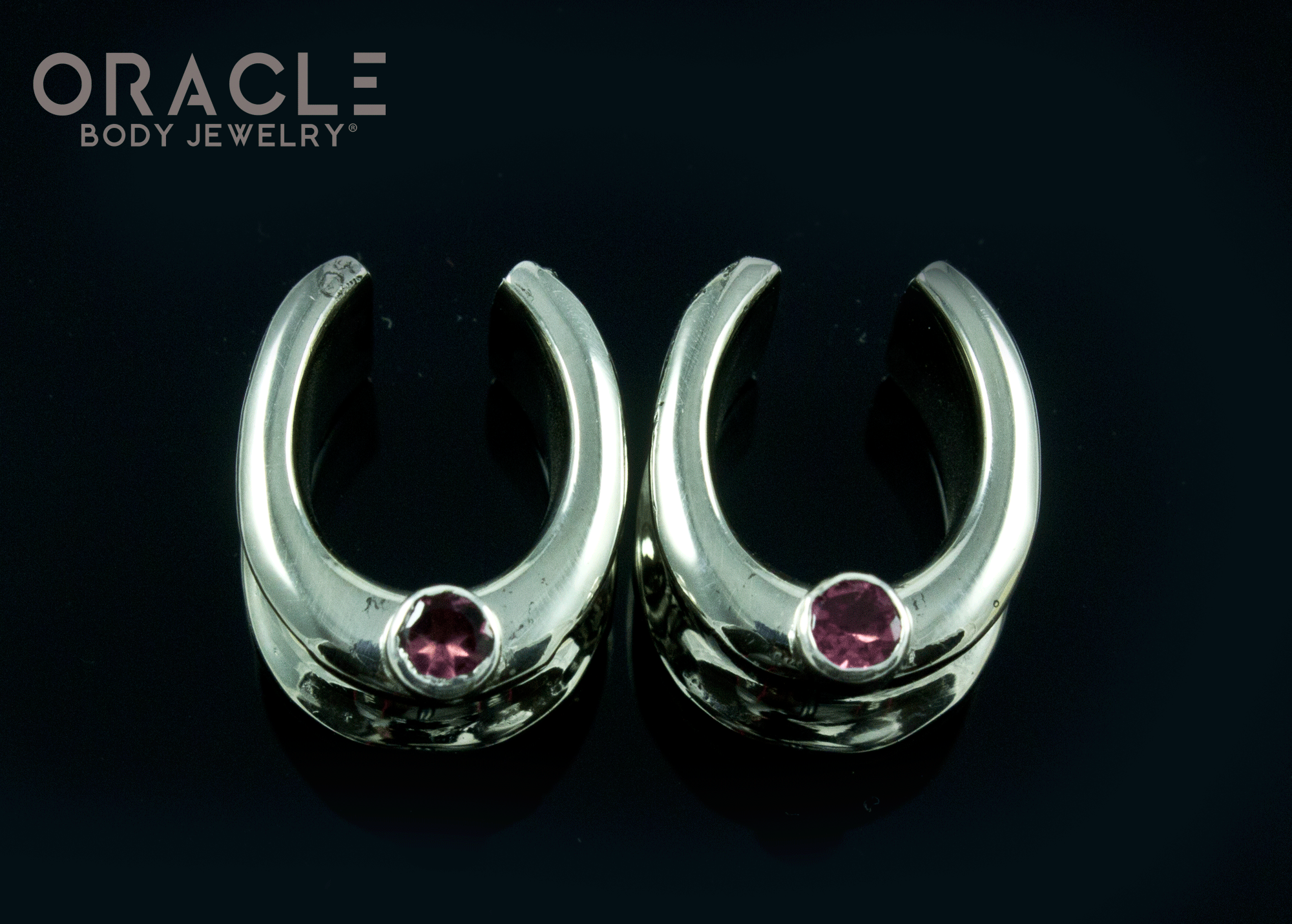 1/2" (12.5mm) White Brass Saddles with Pink Tourmalines