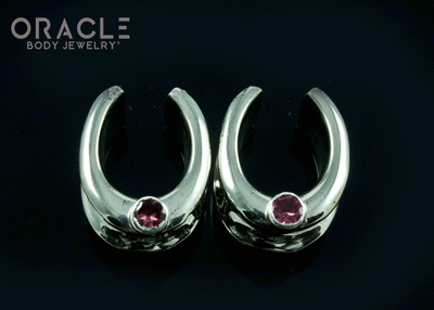 1/2" (12.5mm) White Brass Saddles with Pink Tourmalines
