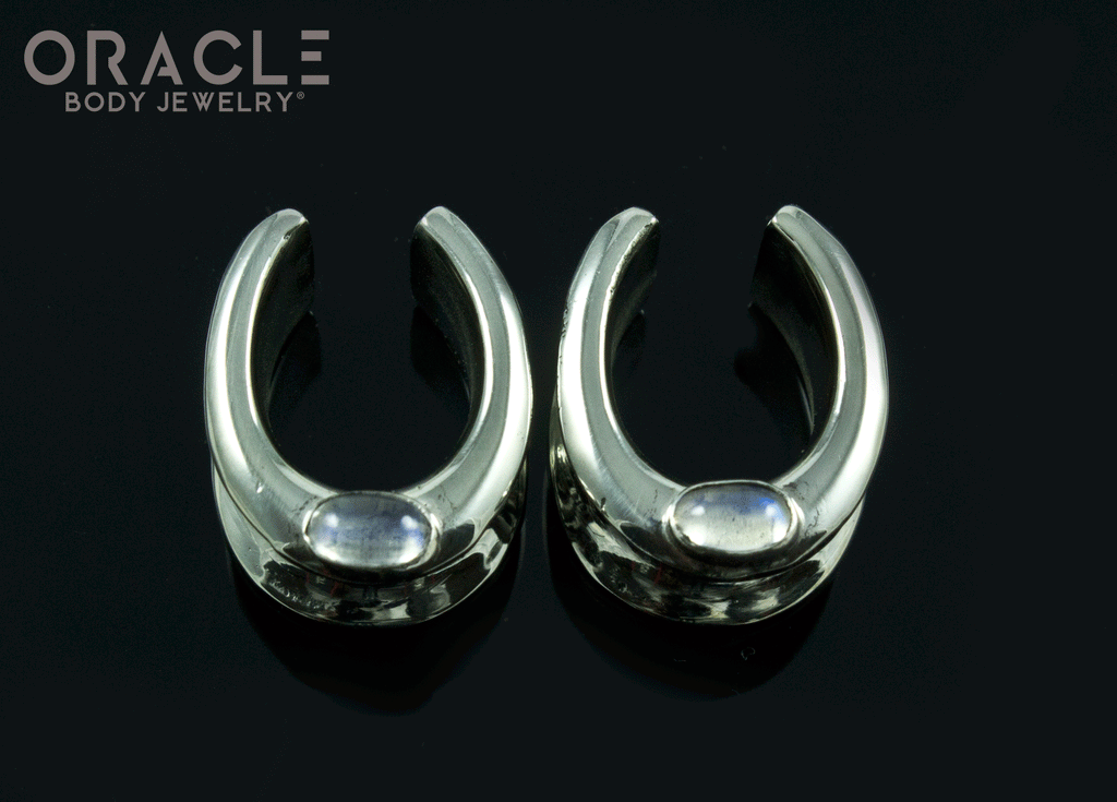 1/2" (12.5mm) White Brass Saddles with Moonstone