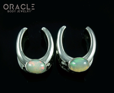 1/2" (12.5mm) White Brass Saddles with Ethiopian Opals