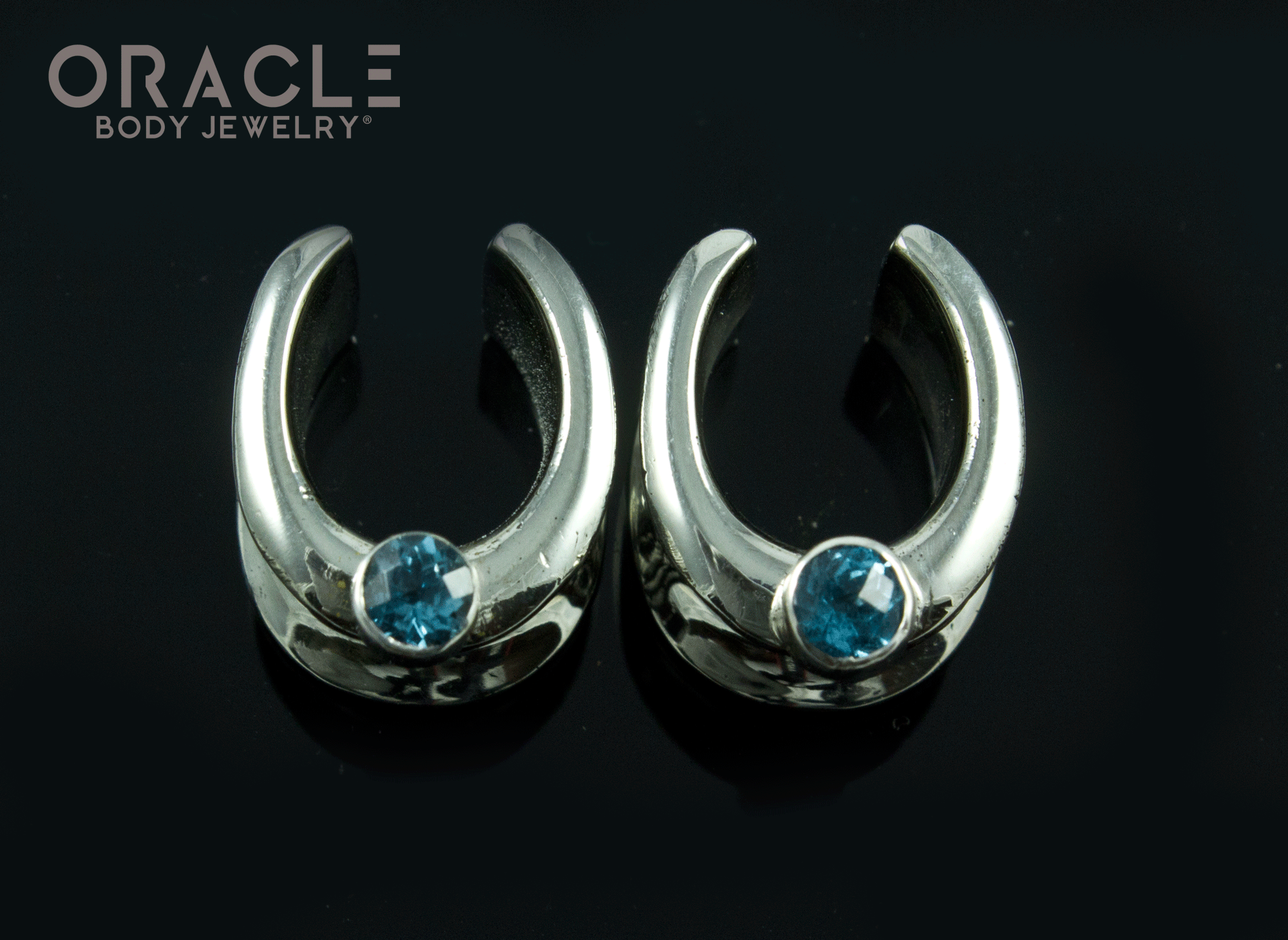 1/2" (12.5mm) White Brass Saddles with London Blue Topaz