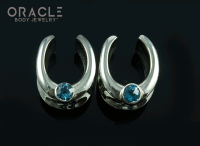 1/2" (12.5mm) White Brass Saddles with London Blue Topaz