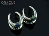 1/2" ( 12.5mm) White Brass Saddles with Azurite in Malachite