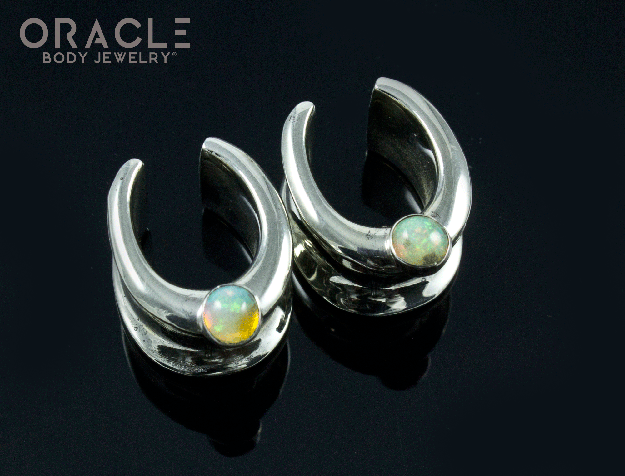 1/2" (12.5mm) White Brass Saddles with Ethiopian Opals