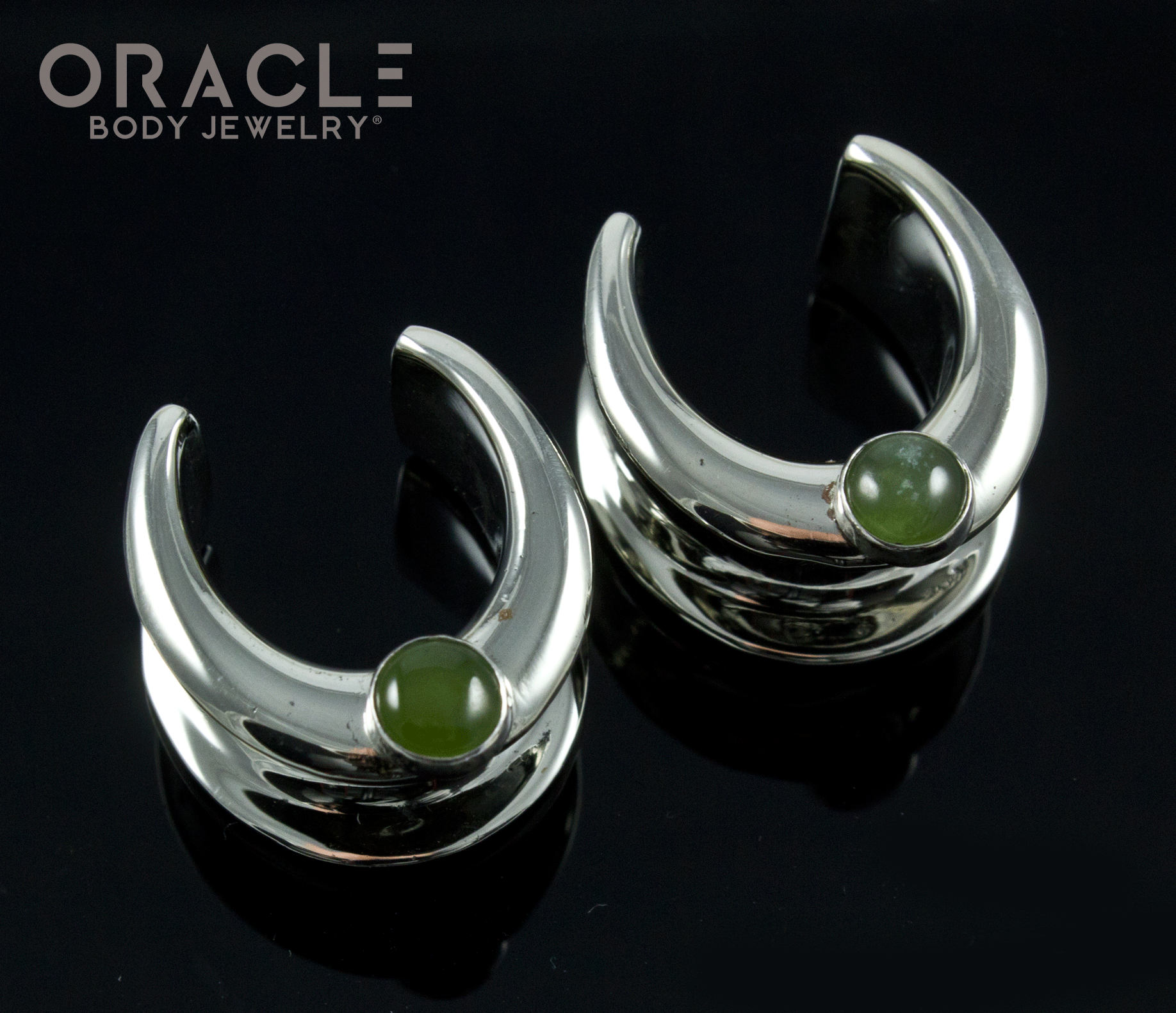 5/8" (16mm) White Brass Saddles with Nephrite Jade