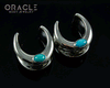 5/8" (16mm) White Brass Saddles with Natural Turquoise