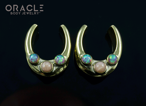 3/4" (19mm) Saddles with Pink Opal and Pink Synthetic Opals