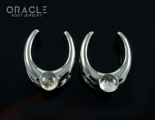 3/4" (19mm) White Brass Saddles with Moonstone