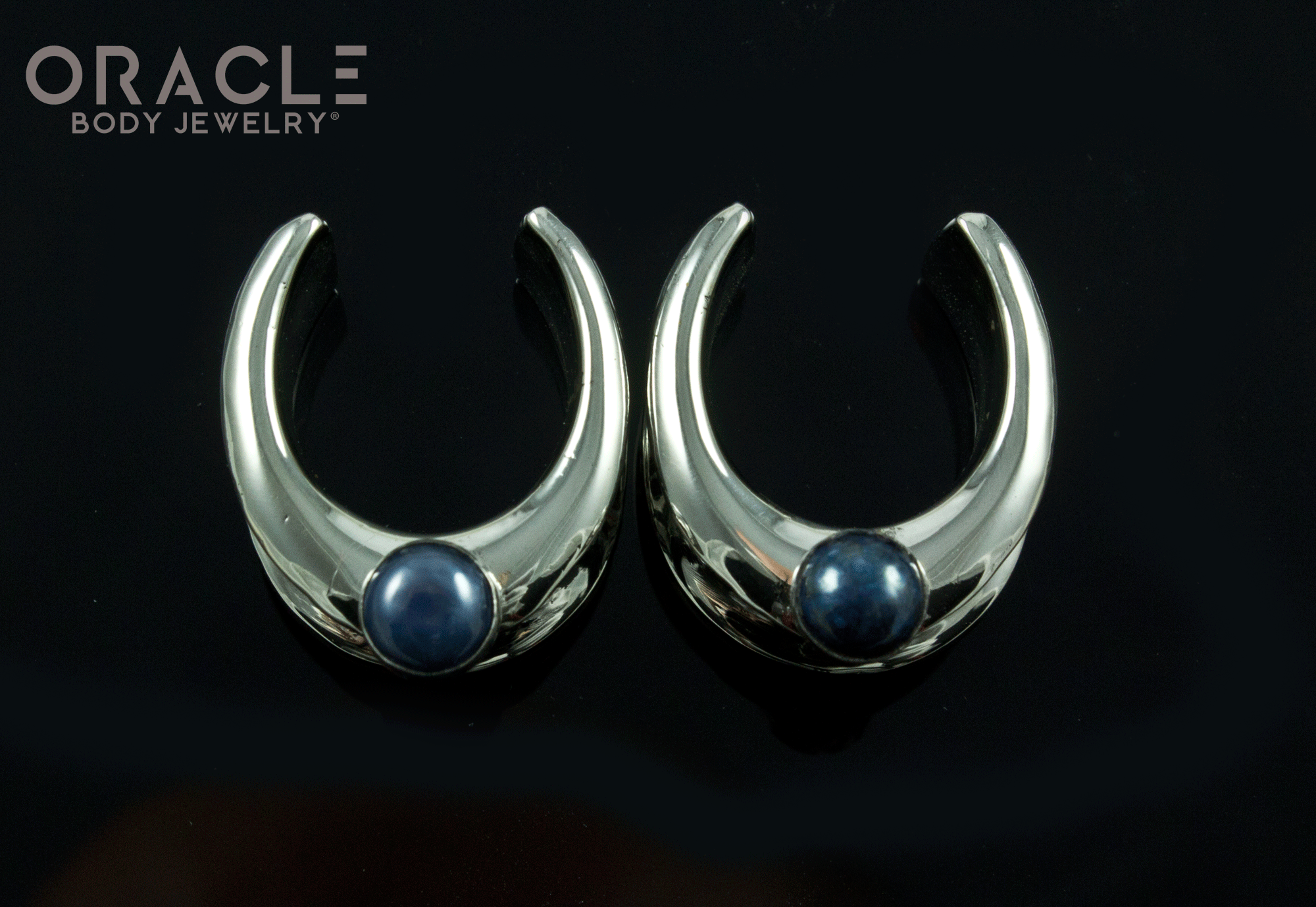 3/4" (19mm) White Brass Saddles with Black Pearls