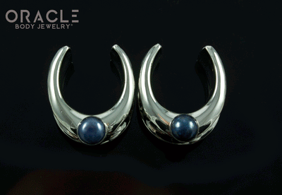 3/4" (19mm) White Brass Saddles with Black Pearls