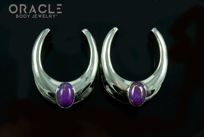 3/4" (19mm) White Brass Saddles with Copper Purple Turquoise