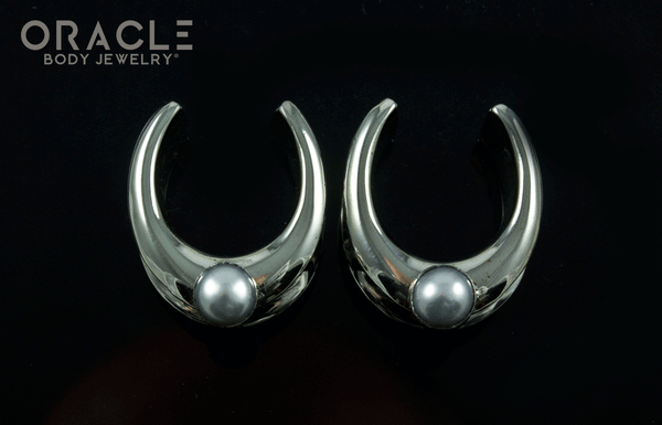 3/4" (19mm) White Brass Saddles with Pearls
