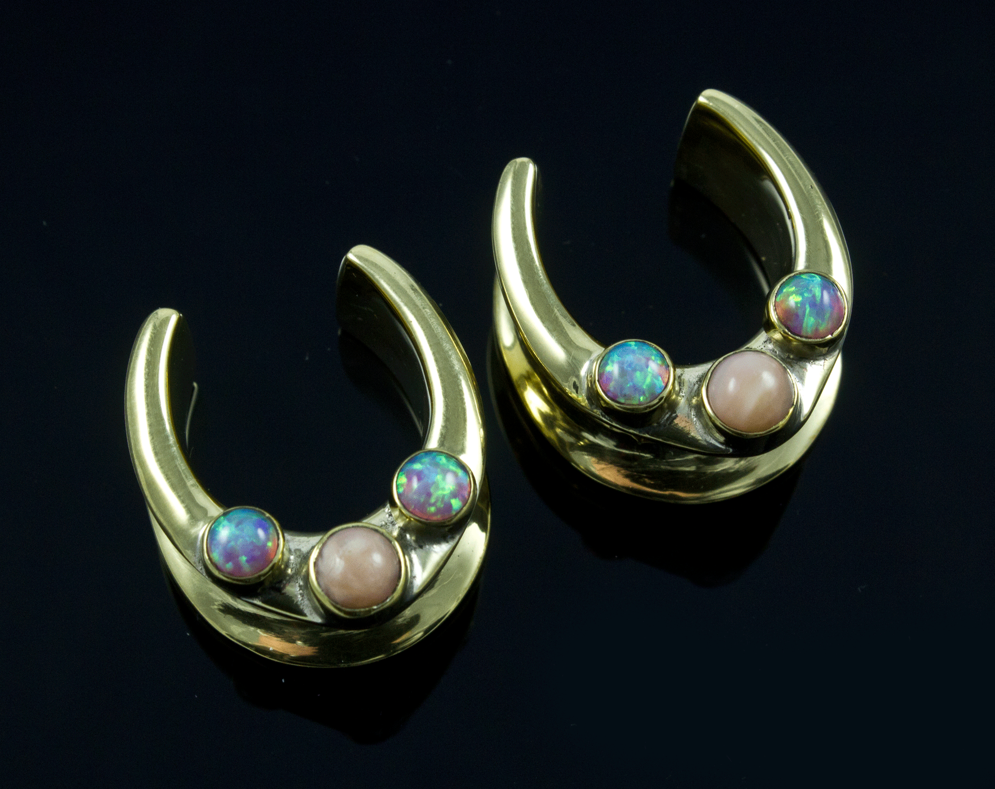 3/4" (19mm) Saddles with Pink Opal and Pink Synthetic Opals