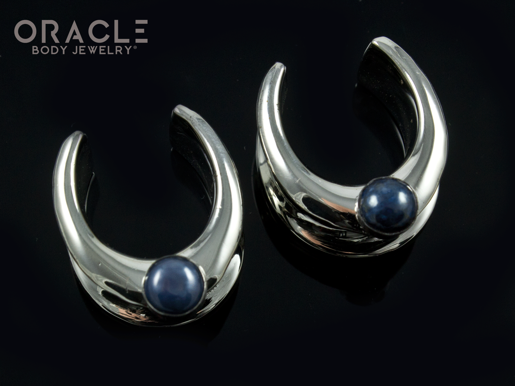 3/4" (19mm) White Brass Saddles with Black Pearls