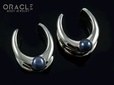 3/4" (19mm) White Brass Saddles with Black Pearls
