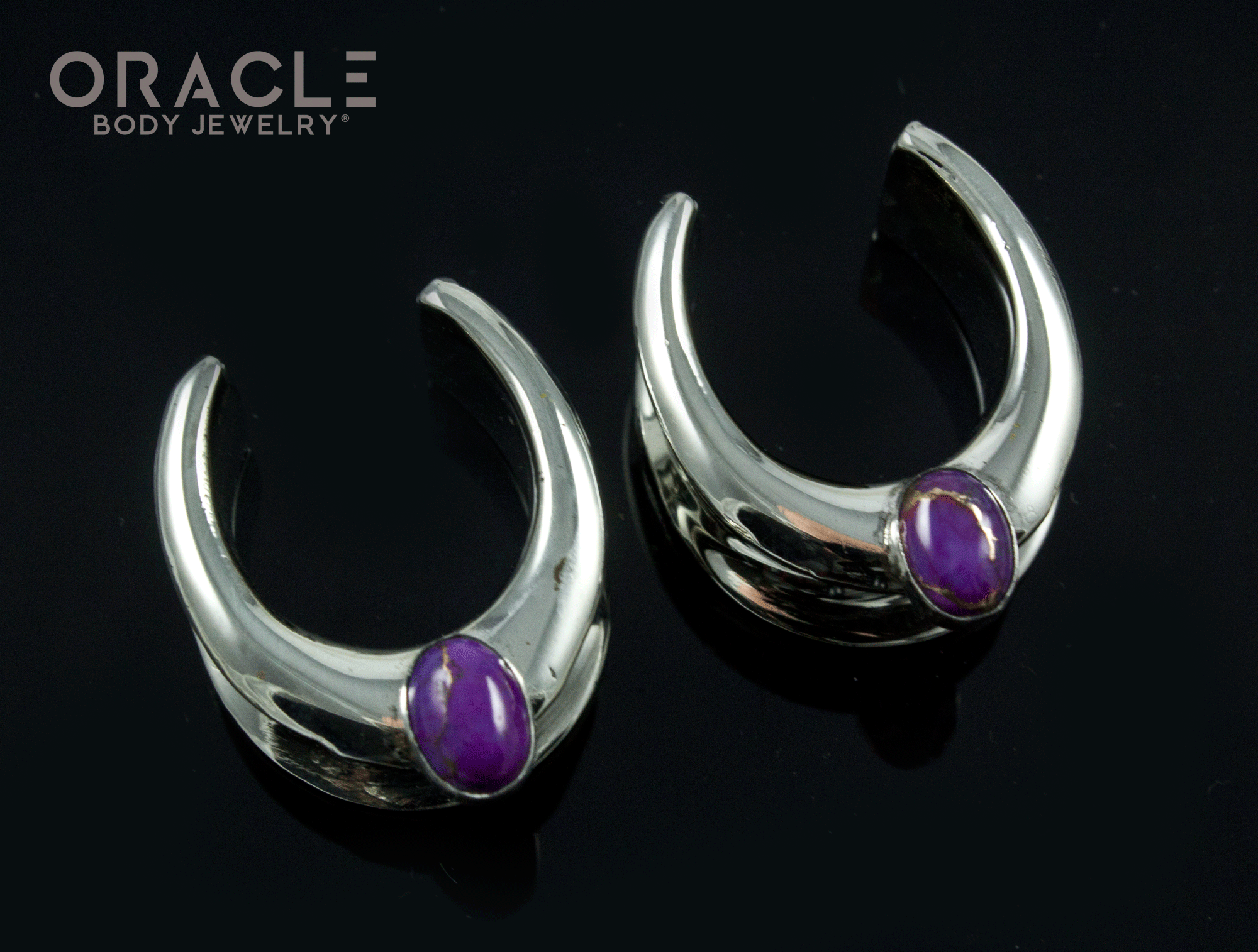 3/4" (19mm) White Brass Saddles with Copper Purple Turquoise