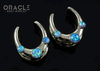 3/4" (19mm) White Brass Saddles with Blue Synthetic Opals