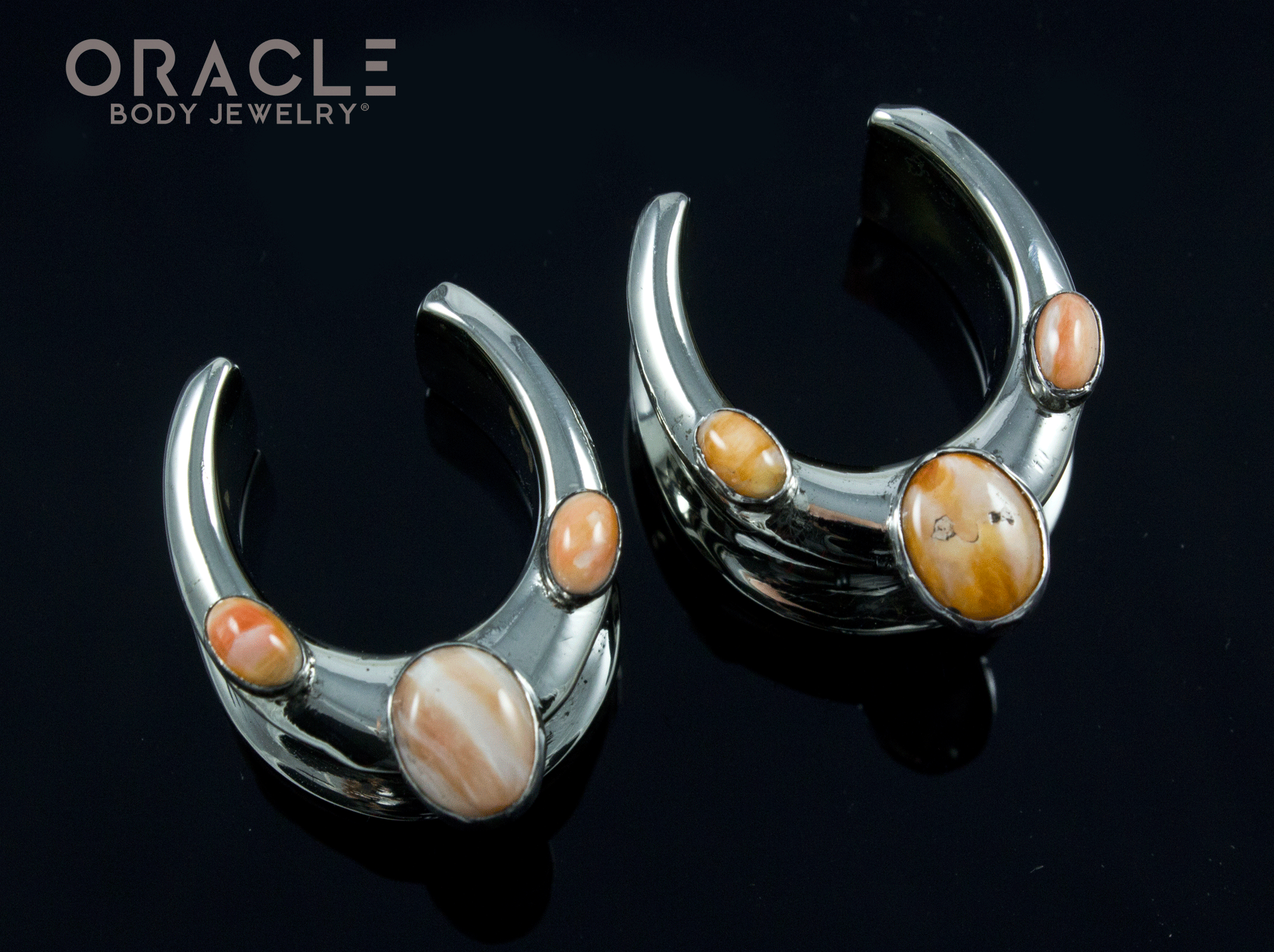 3/4" (19mm) White Brass Saddles with Spiny Oyster Shell