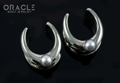 3/4" (19mm) White Brass Saddles with Pearls