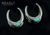 3/4" (19mm) White Brass Saddles with Natural Turquoise