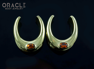 7/8" (22mm) Brass Saddles with Faceted Citrine