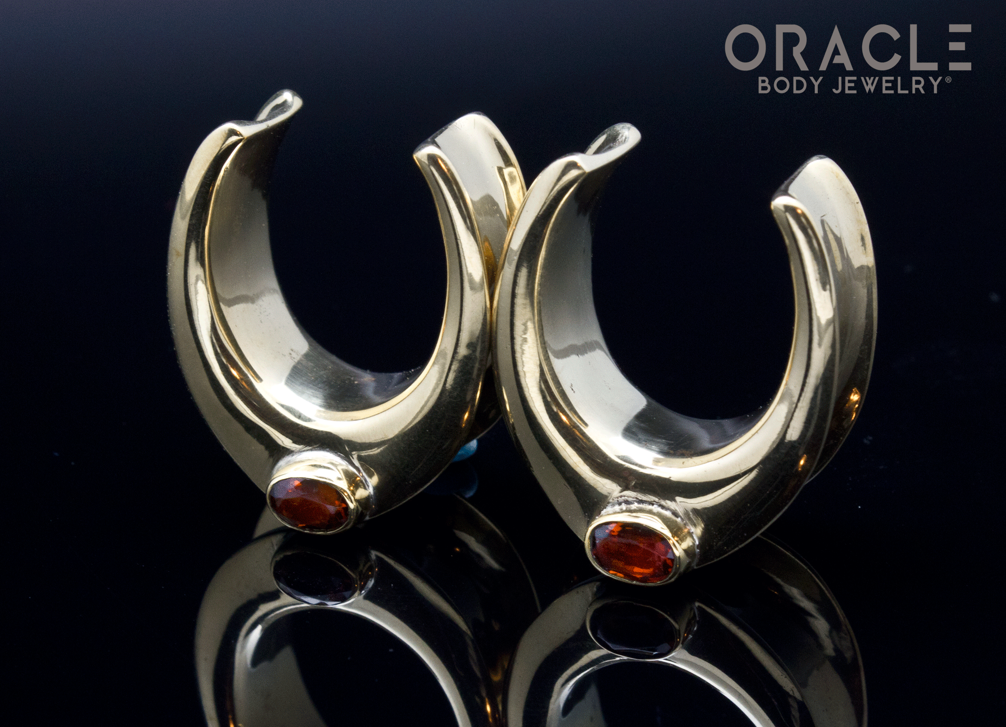 7/8" (22mm) Brass Saddles with Faceted Citrine