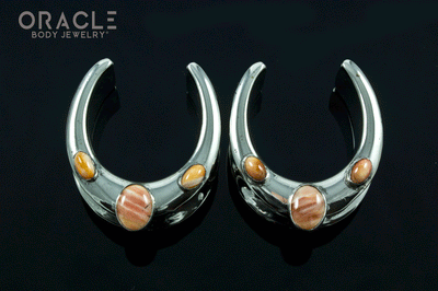 1" (25mm) White Brass Saddles with Spiny Oyster