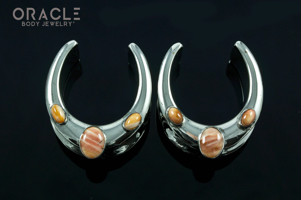 1" (25mm) White Brass Saddles with Spiny Oyster