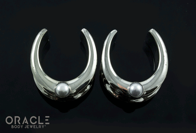 1" (25mm) White Brass Saddles with Pearls
