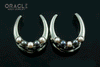 1" (25mm) White Brass Saddles with Channel Set White and Black Pearls