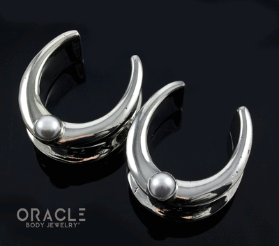 1" (25mm) White Brass Saddles with Pearls