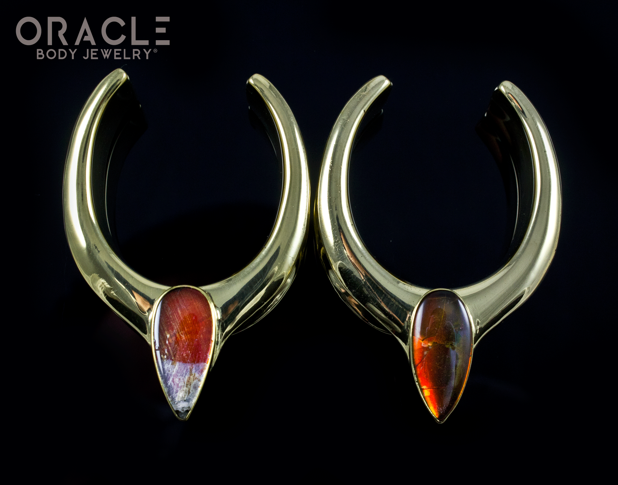 1-1/4" (32mm) Brass Saddles with Ammolites