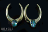 1-1/4" (32mm) Brass Saddles with Faceted Abalone