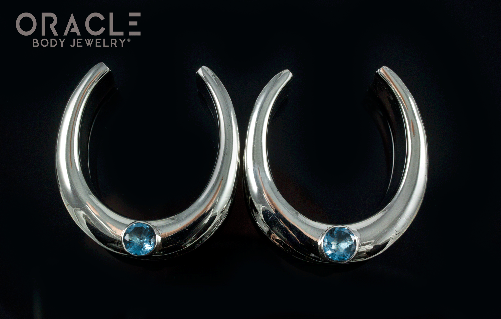 1-1/4" (32mm) White Brass Saddles with Swiss Topaz