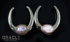1-1/4" (32mm) White Brass Saddles with Large Matrix Opals