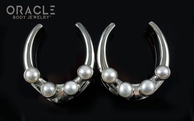 1-1/4" (32mm) White Brass Saddles with Pearls