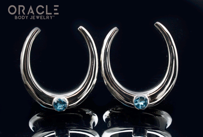 1-1/4" (32mm) White Brass Saddles with Swiss Topaz