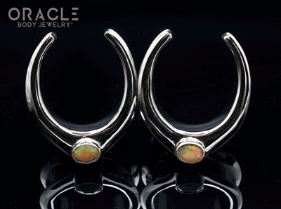 1-1/4" (32mm) White Brass Saddles with Faceted Ethiopian Opals