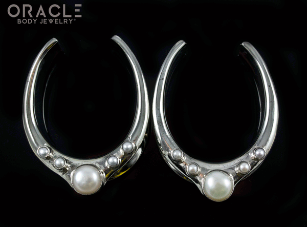 1-1/2" (38mm) White Brass Saddles with Pearls