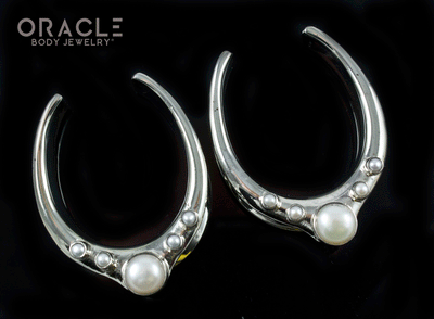 1-1/2" (38mm) White Brass Saddles with Pearls