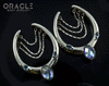 1-5/8" (41mm) White Brass Saddles with Chains and Faceted Abalone and London Blue Topaz