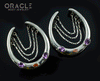 1-5/8" (41mm) White Brass Saddles with Faceted Amethyst and Citrine and Opal