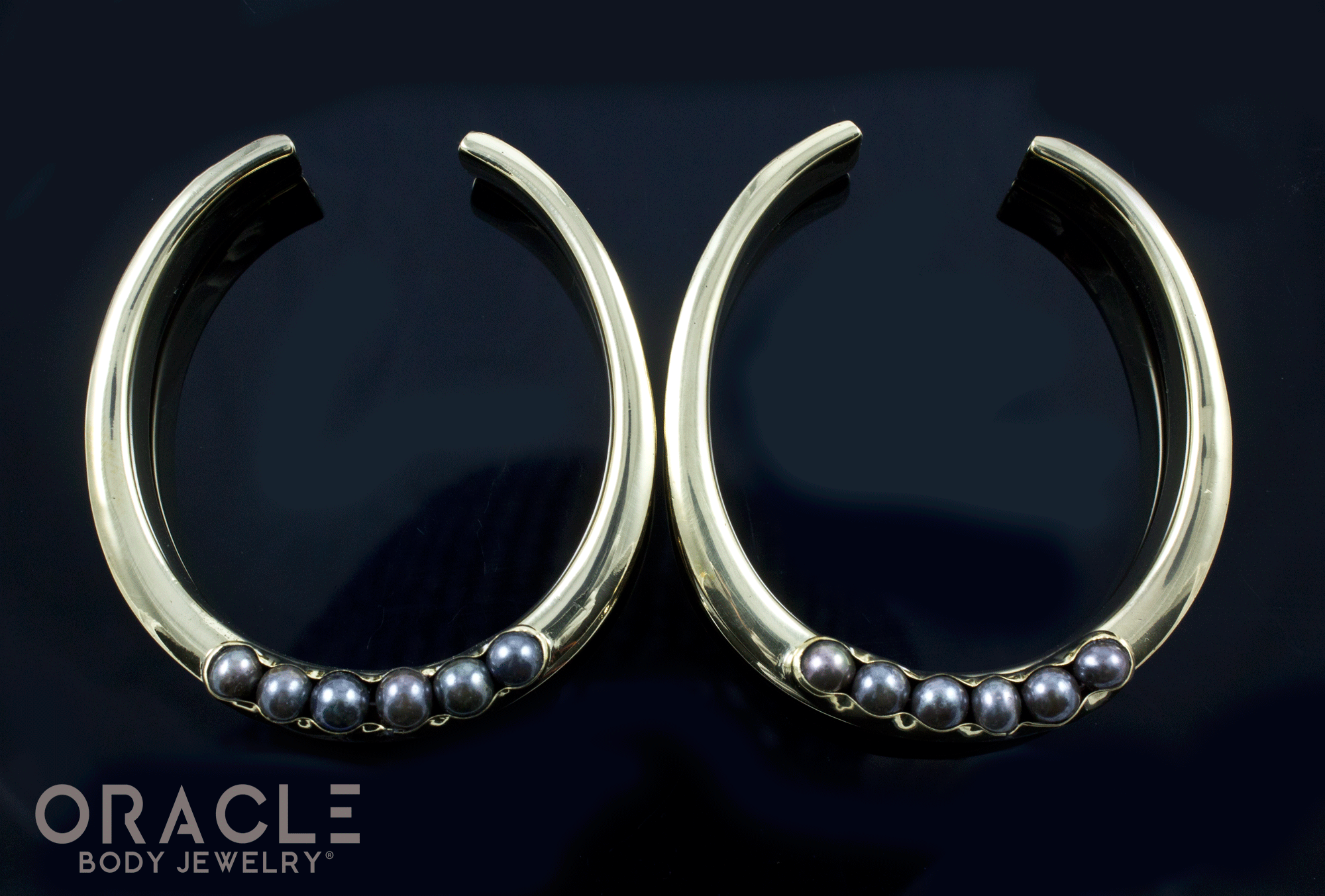 2" (51mm) Brass Saddles with Channel Set Pearls