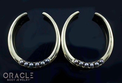 2" (51mm) Brass Saddles with Channel Set Pearls