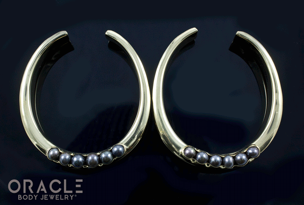 2" (51mm) Brass Saddles with Channel Set Pearls
