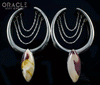 2" (51mm) White Brass Saddles with Chains and Mookaite