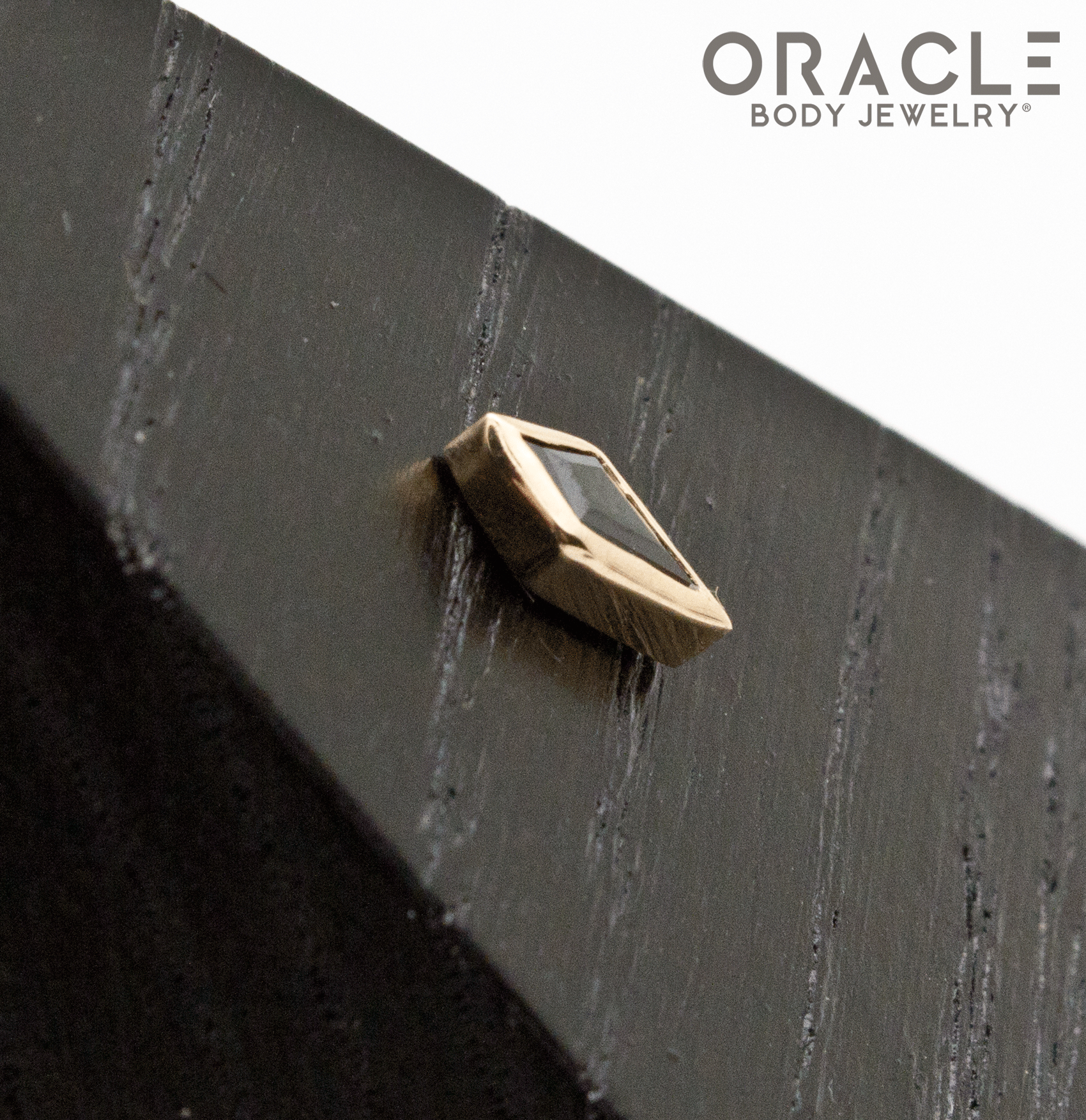 14k Yellow Gold Black CZ Drift Threadless End