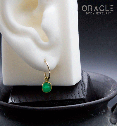 18k Yellow Gold Rose Cut Chrysoprase Charms