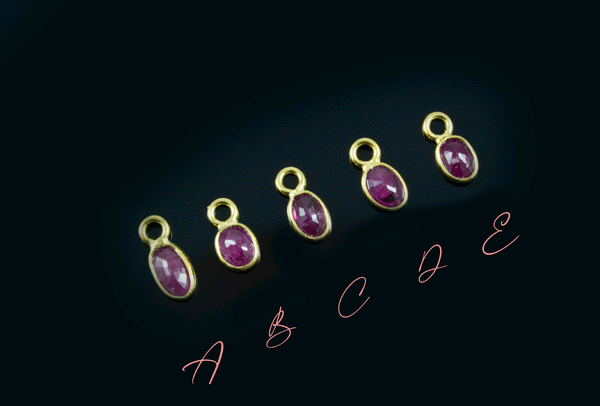 18k Yellow Gold Ruby Charms